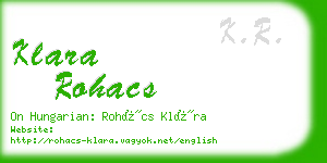 klara rohacs business card